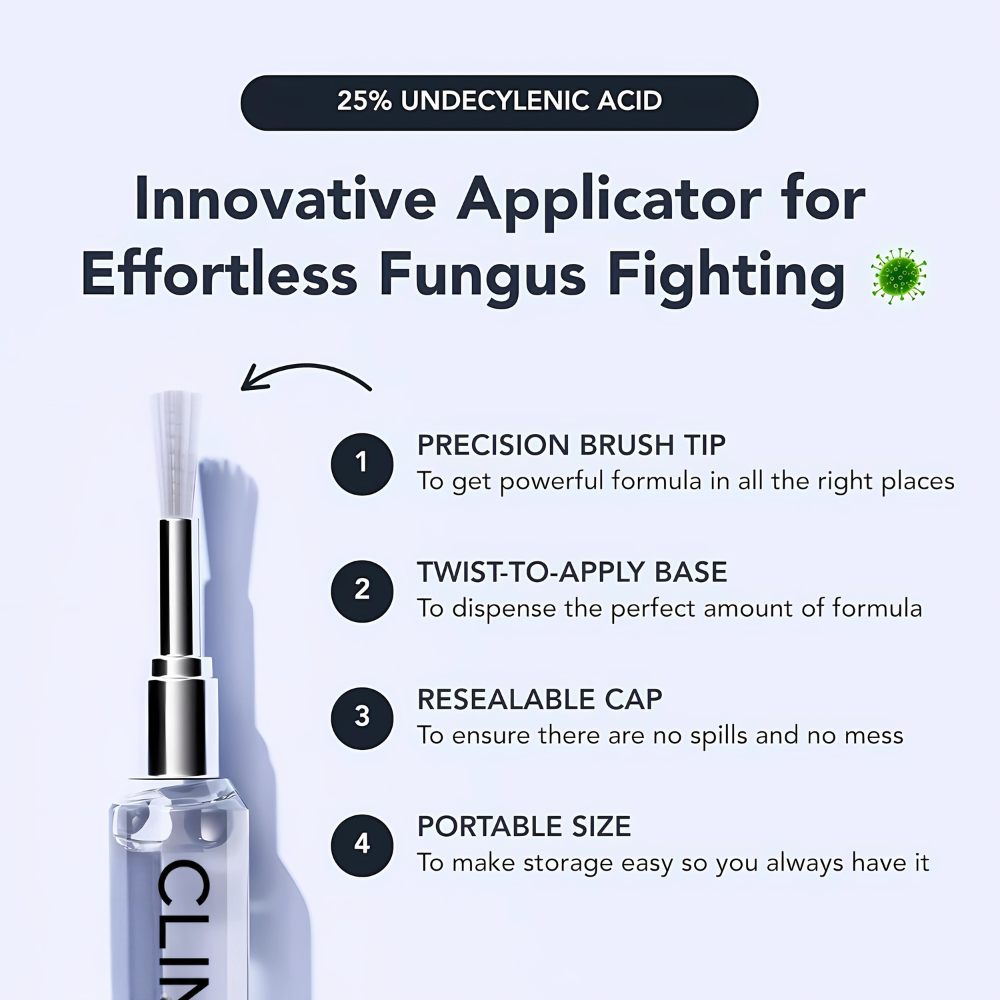 Precision twist applicator features of antifungal treatment pen