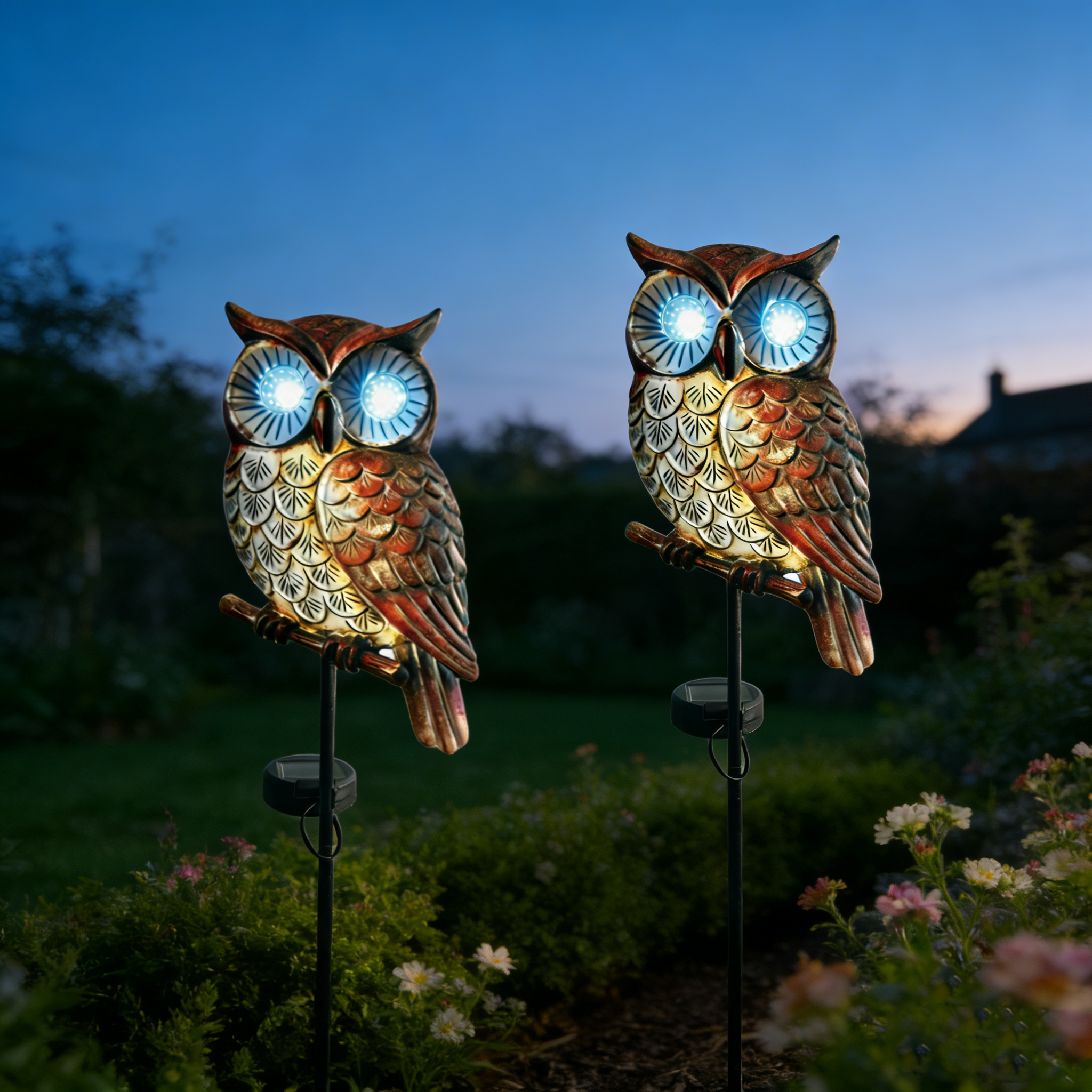 Solar Owl Garden Lights – Charming Outdoor Decor with Glowing Eyes