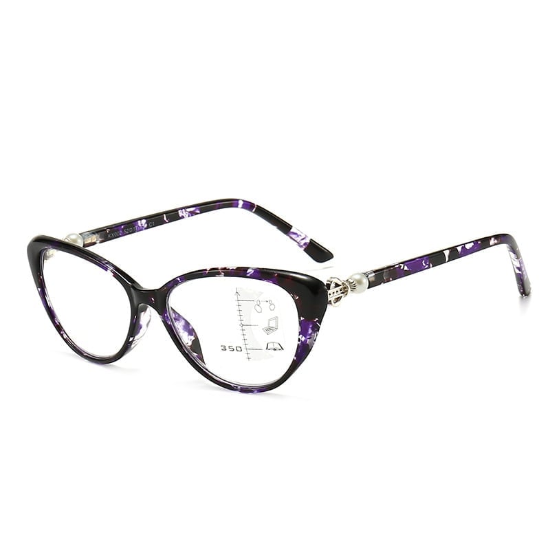 Cat Eye With Pearl Hinge Progressive Multifocal Reading Glasses
