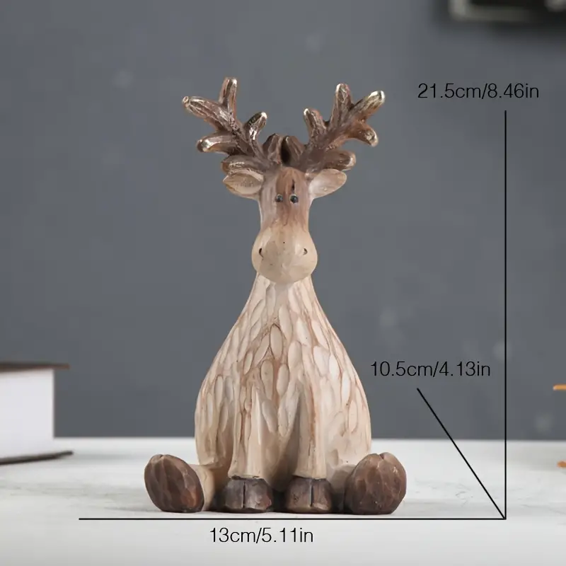 Cute Resin Elk Figurine