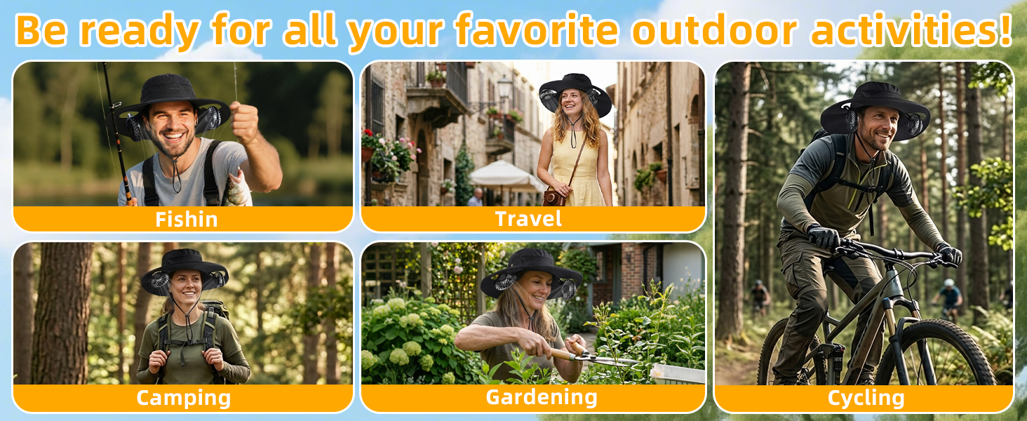 Be ready for all your favorite outdoor activities: Fishing, Travel, Camping, Gardening, Cycling