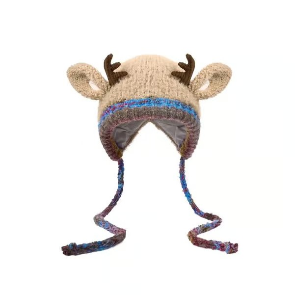 🎄Original Design Festive Christmas Antler Hat,With Ear Protection Design, Suitable For Adults And Children🎄