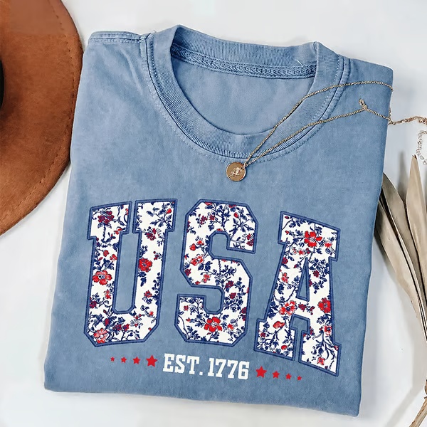 250th Anniversary USA Shirt Classic Design Oversized Patriotic Tee