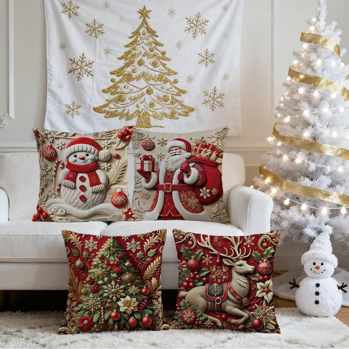 Luxury Christmas Themed Pillow Covers