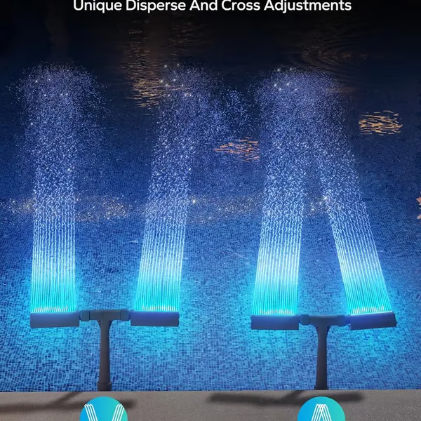 Solar Pool Fountain with Lights Dual Arc