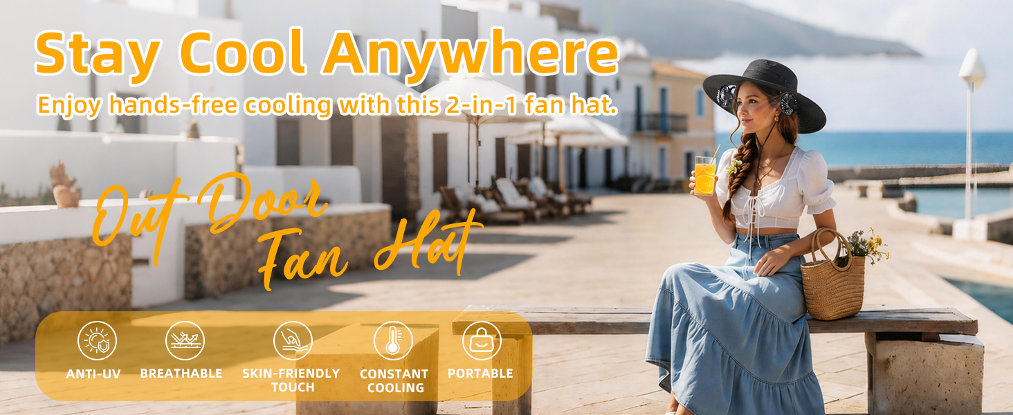 Stay Cool Anywhere: Enjoy hands-free cooling with this 2-in-1 fan hat.