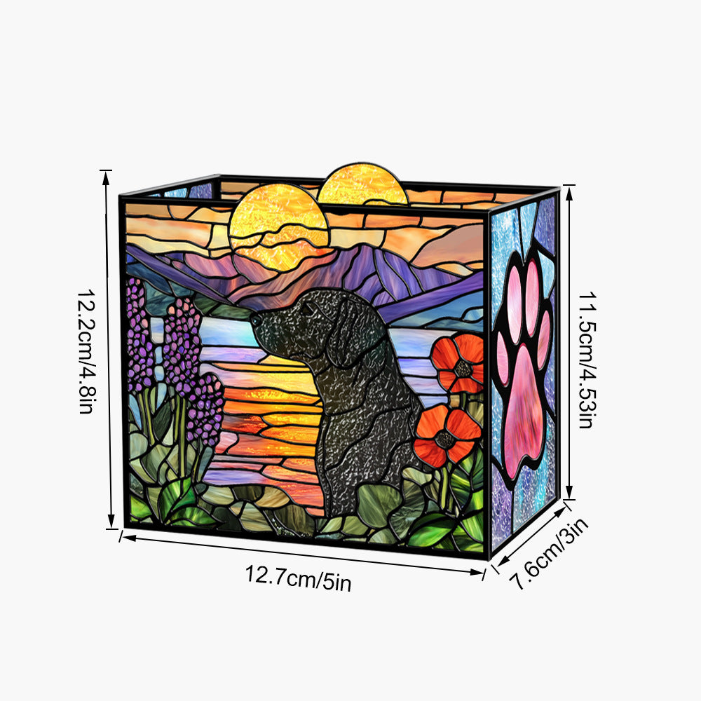 Stained-Glass-Style Acrylic Pen Holder for Colorful Desk Décor