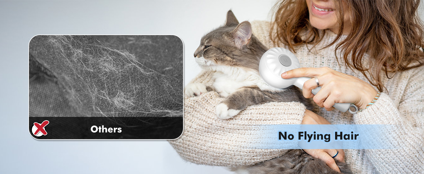 Steam cat brush can reduce flying hair