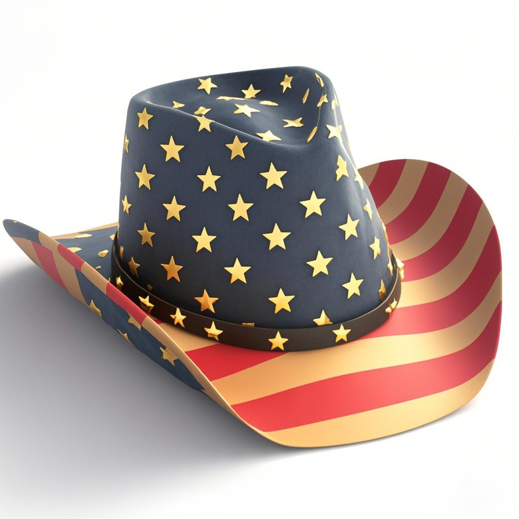 Vintage USA American Flag Cowboy Hat