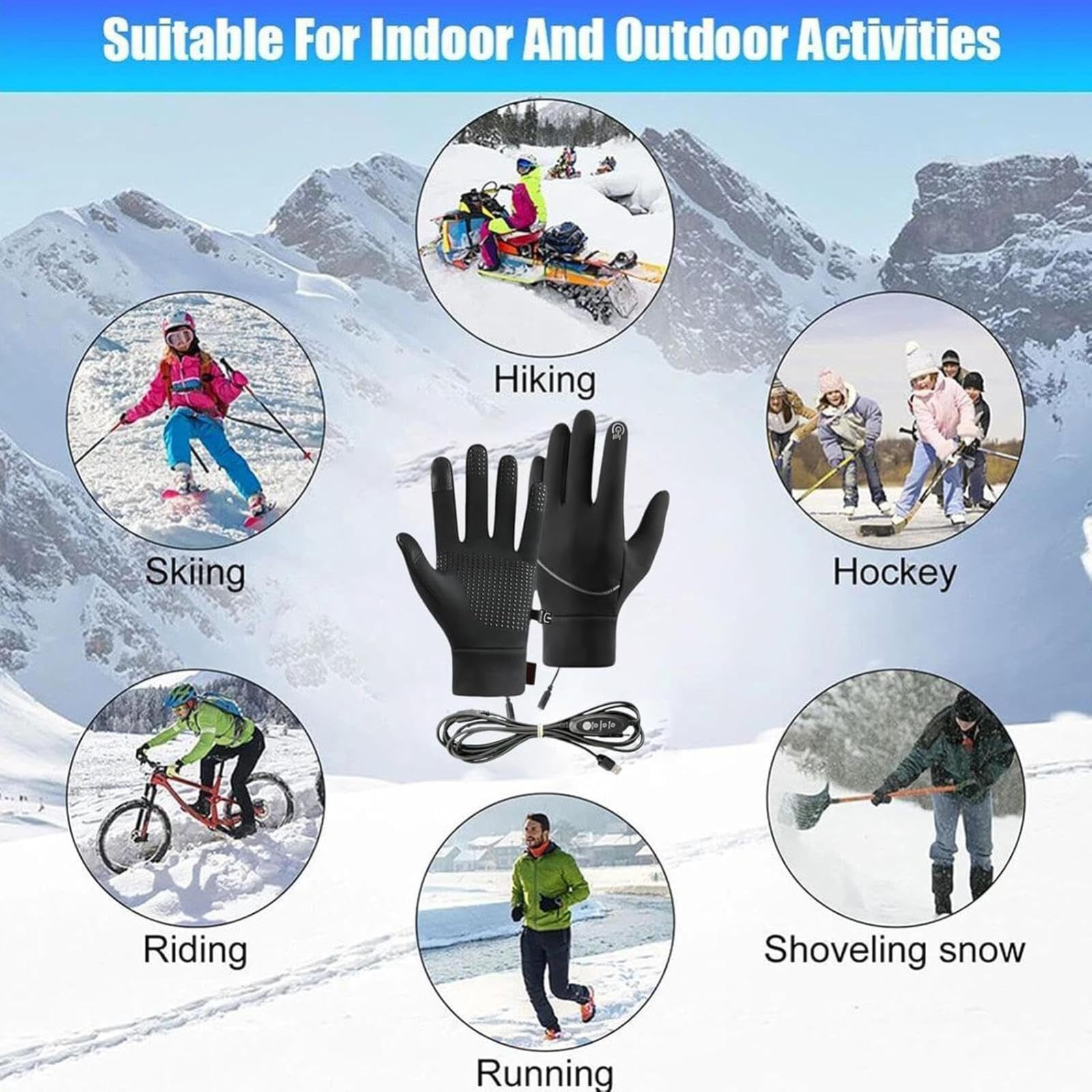 Full Finger Electric Hand Warmers Gloves