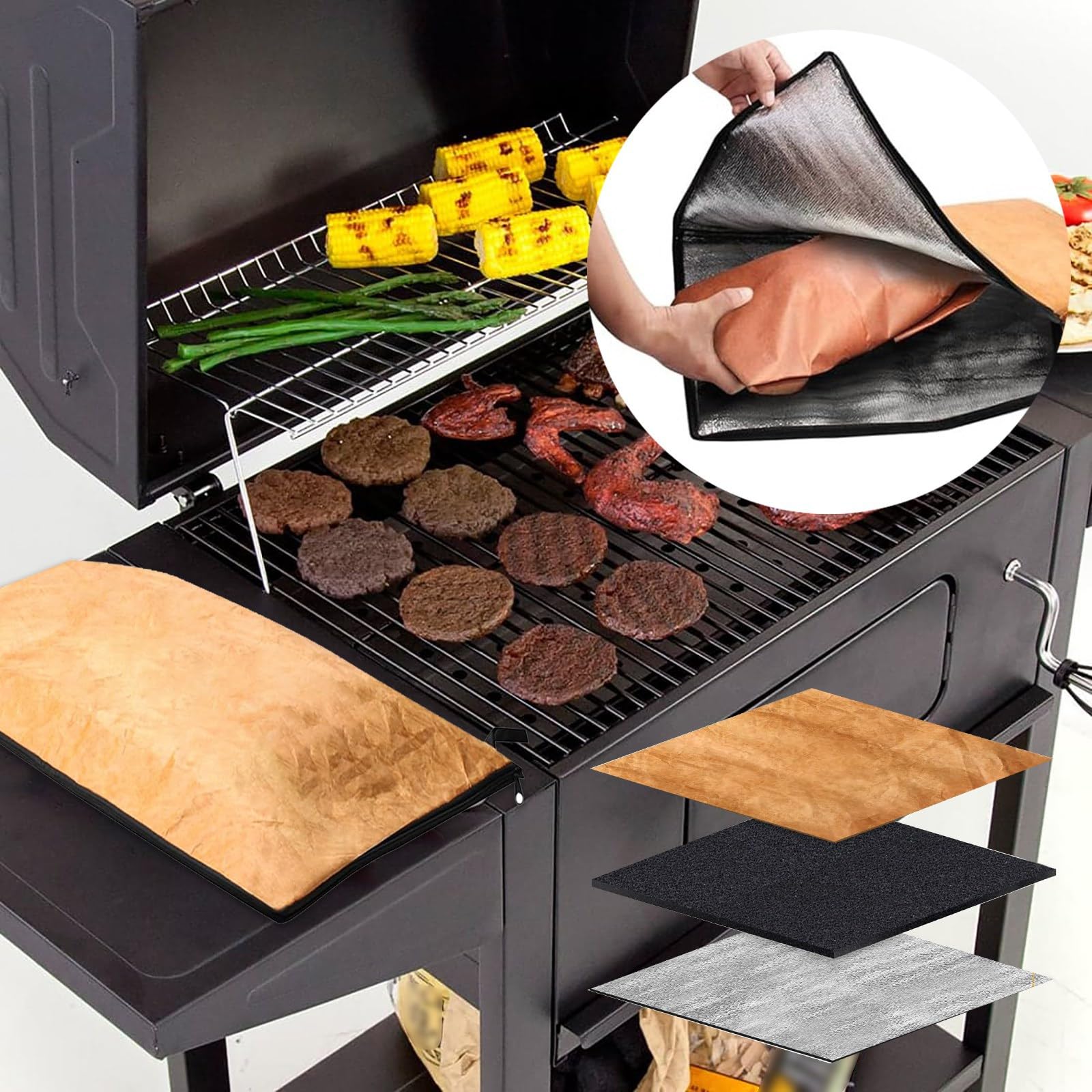 Reusable Meat Insulated Resting Bag with Zipper，Keep Warm Tender and Juicy