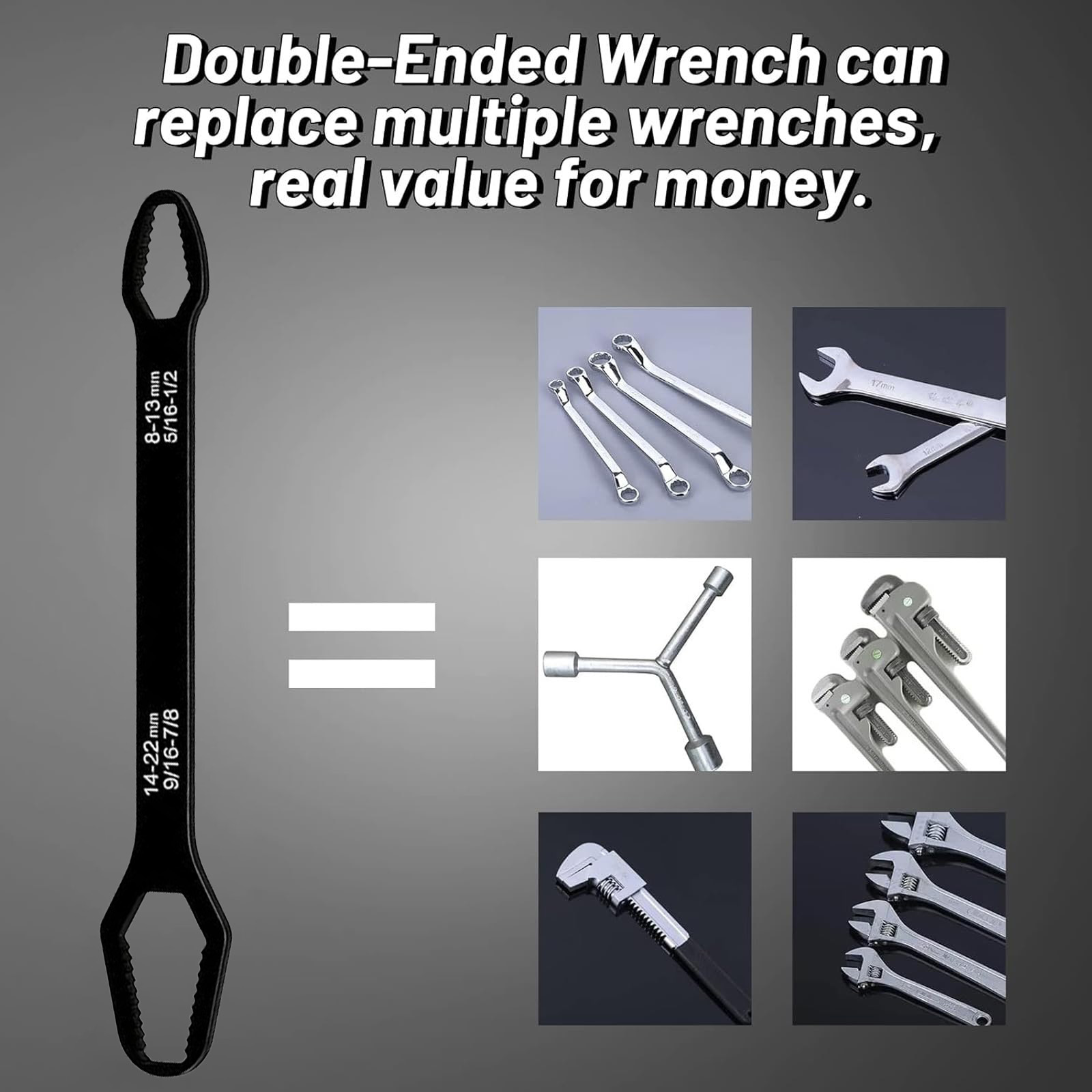 🔧 8-22mm Universal Wrench Receive