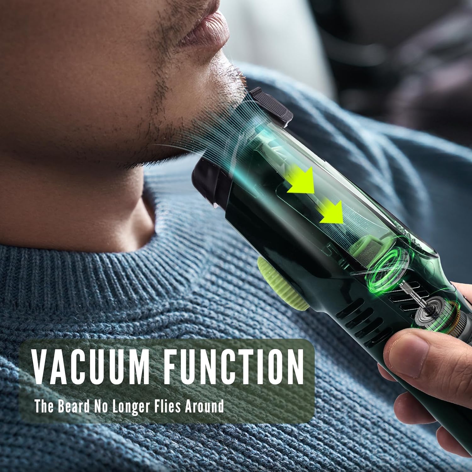 Vacuum Beard Trimmer for Men