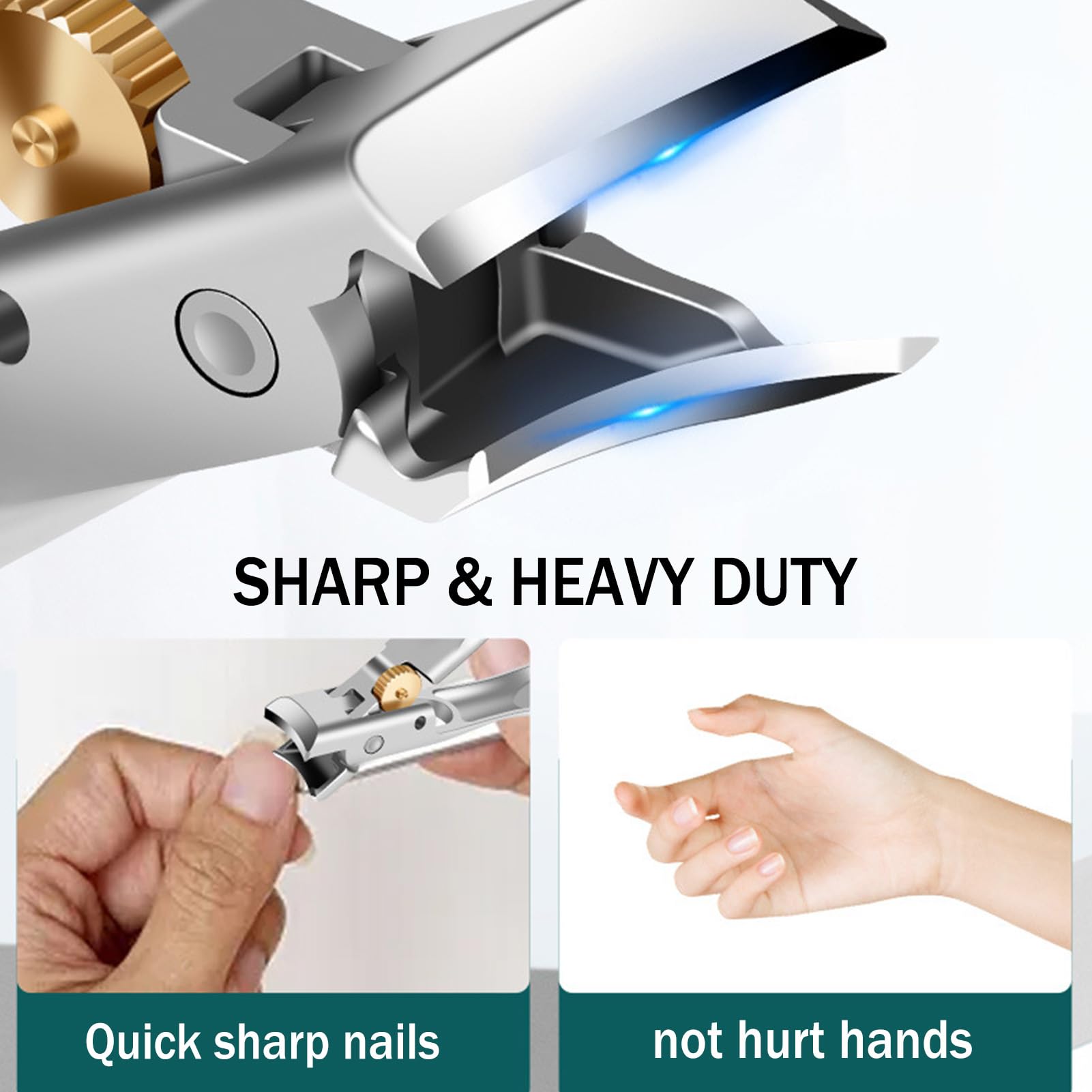 Splash-Proof Large Opening Nail Clippers for Hard/Thick Toenail