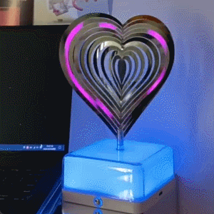 heart-shaped rotating colorful night light