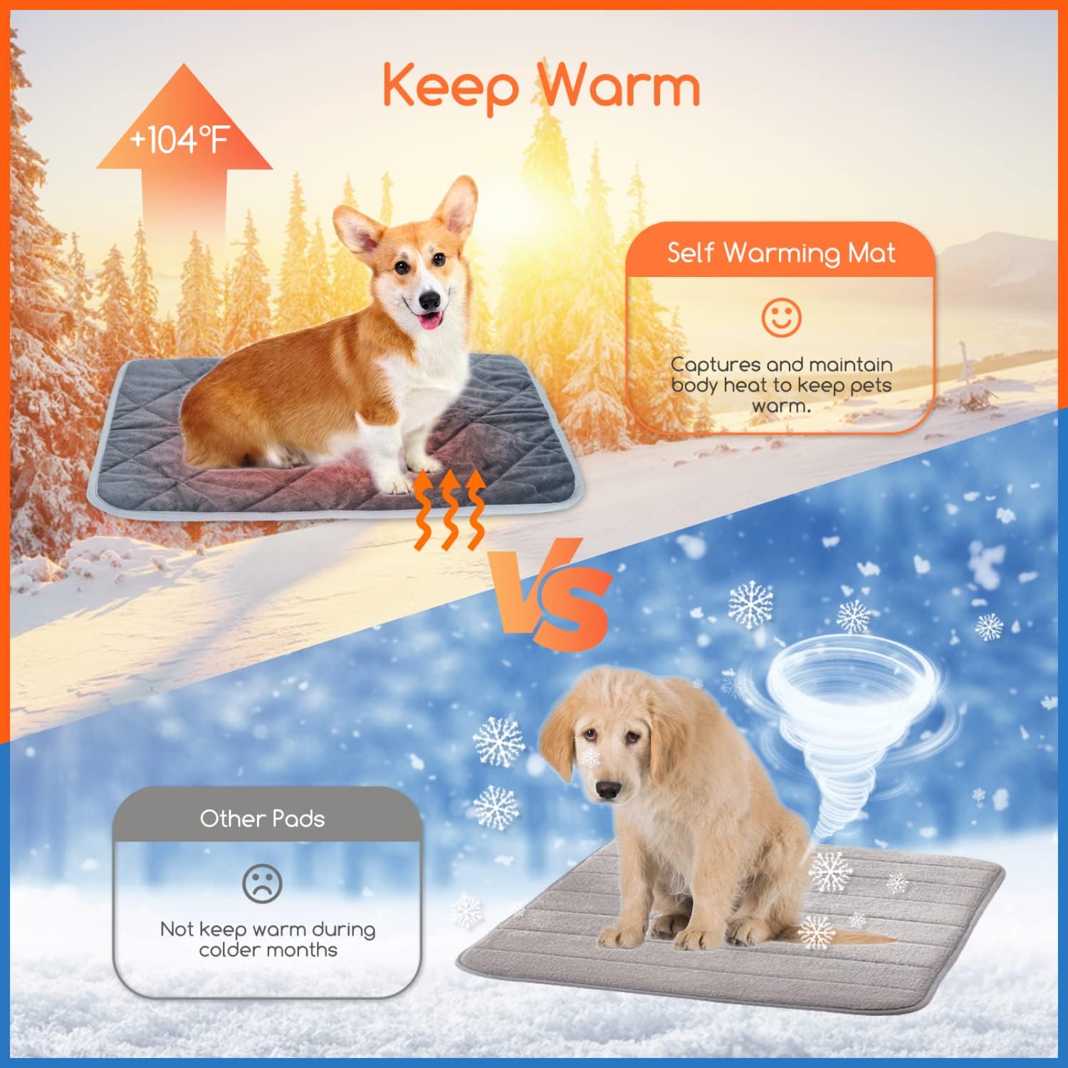 Washable Anti-Slip Self Heating Dog/Cat Mat