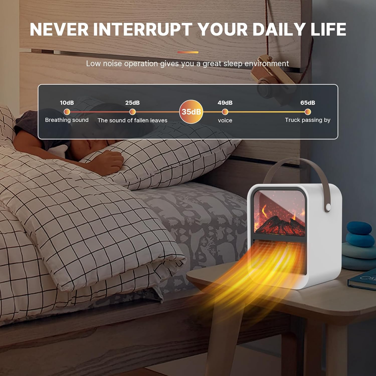 1000W PTC Safe Retardant Noise-Free 3D Flame Space Heater