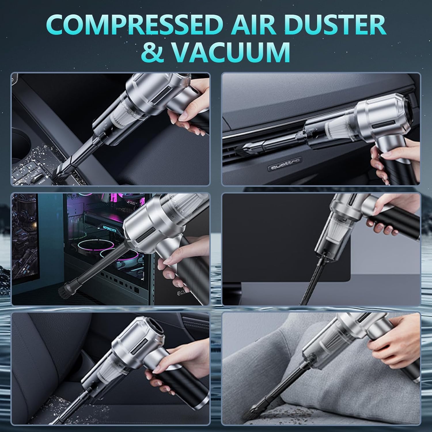 20000Pa Brushless Motor Portable Car Vacuum