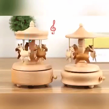 🔥Handmade Wooden Rotating Music Boxes