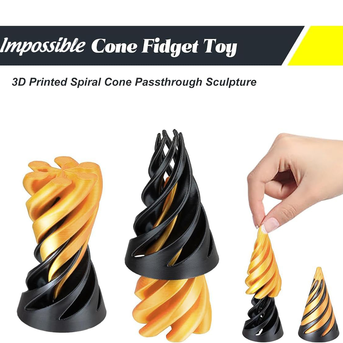 🔥3D Printed Spiral Cone Fidget Toy