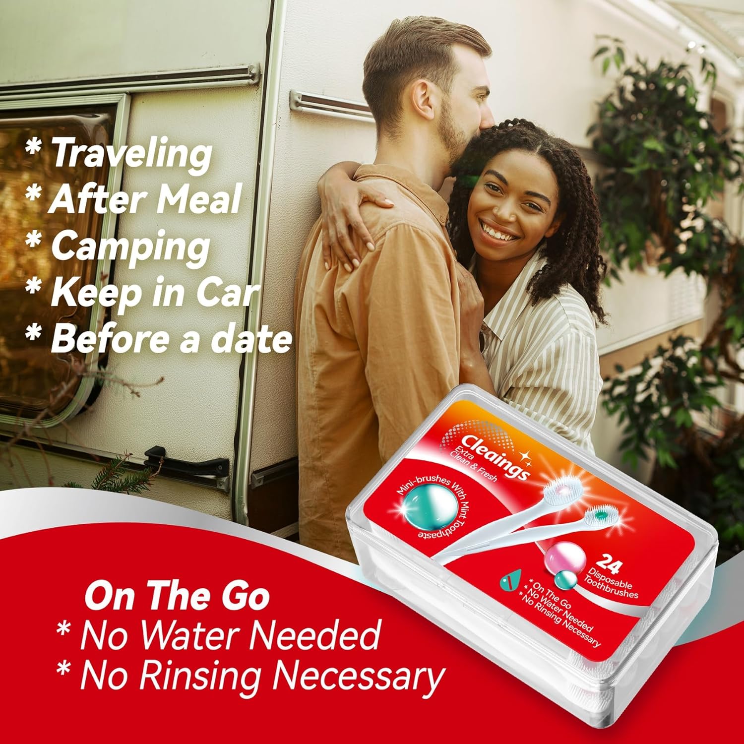 Disposable Toothbrushes with Toothpaste and Pick for Work or Travel