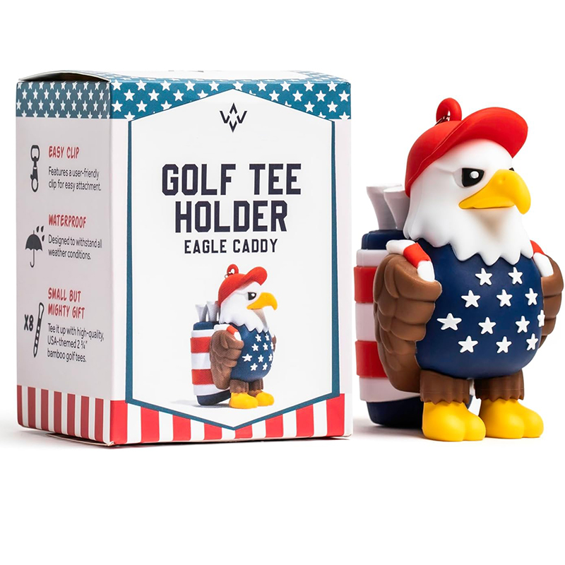 Eagle Caddy Golf Tee Holder with 8 USA Tees