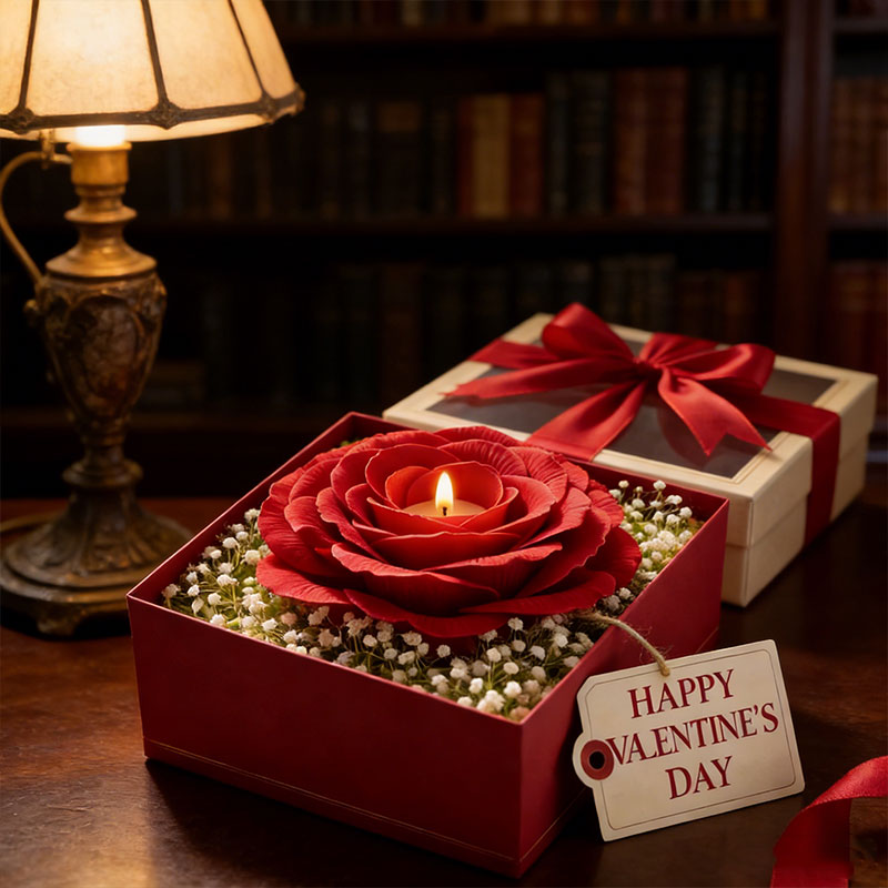 🌹🕯️ Everlasting Bloom Valentine’s Day Rose Candle – Romance That Glows Forever 🕯️🌹