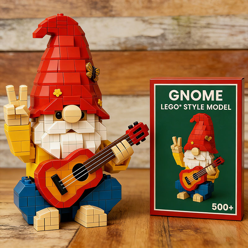 🧱 Patriotic & Hippie Gnome Building Block Sets 🧩✨