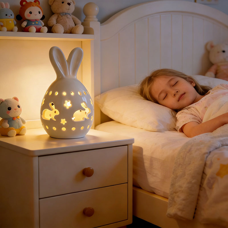 🐰 Easter Bunny Egg Resin Night Light – Soft Glow Spring Decor 💡✨