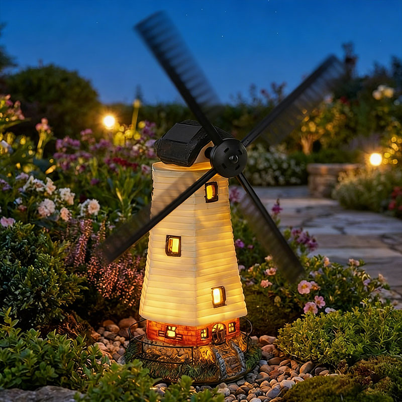 🏡 Dutch Windmill Garden Decor with Solar Lights ✨