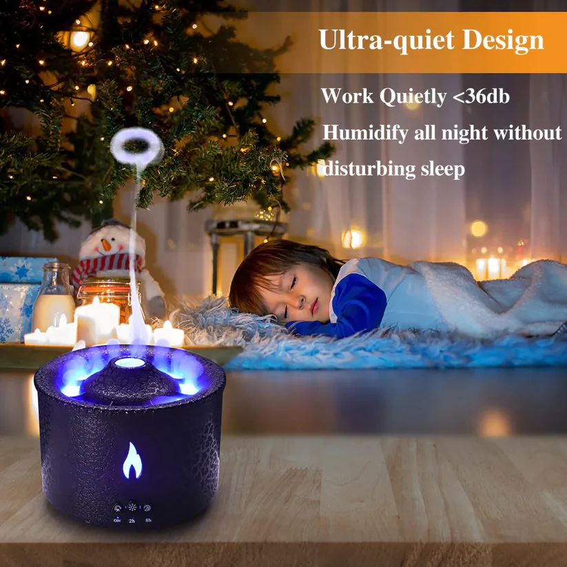 Volcanic Flame Humidifier with Remote