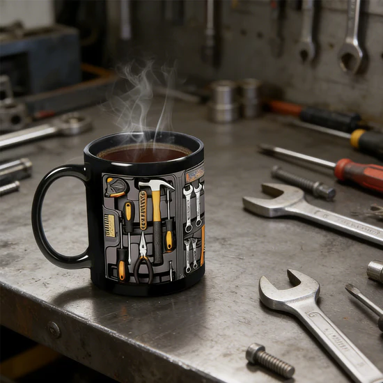 ✨🔨Funny coffee mug – toolbox set for mechanics🍵