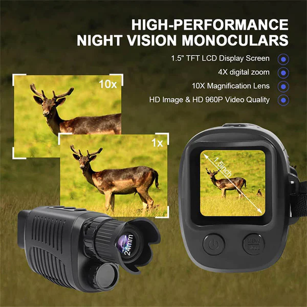 Digital Night Vision Monocular for 100% Darkness