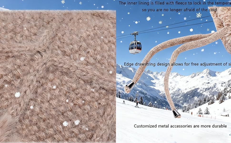 3-in-1 Convertible Balaclava Knitted Ski Scarf and Face Mask Sherpa Hood