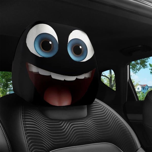 🚗Funny Cartoon Car Headrest Covers – 2PCS Universal Fit