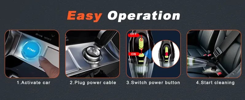 Product Introduction of Car Cleaning Handheld Vacuum,Car Vacuum Cleaner-High Power Suction Power Up to 11000Pa, Easy to Use,Hand Vacuums for Car/Home/Pet,aspiradora para auto car essentials 3