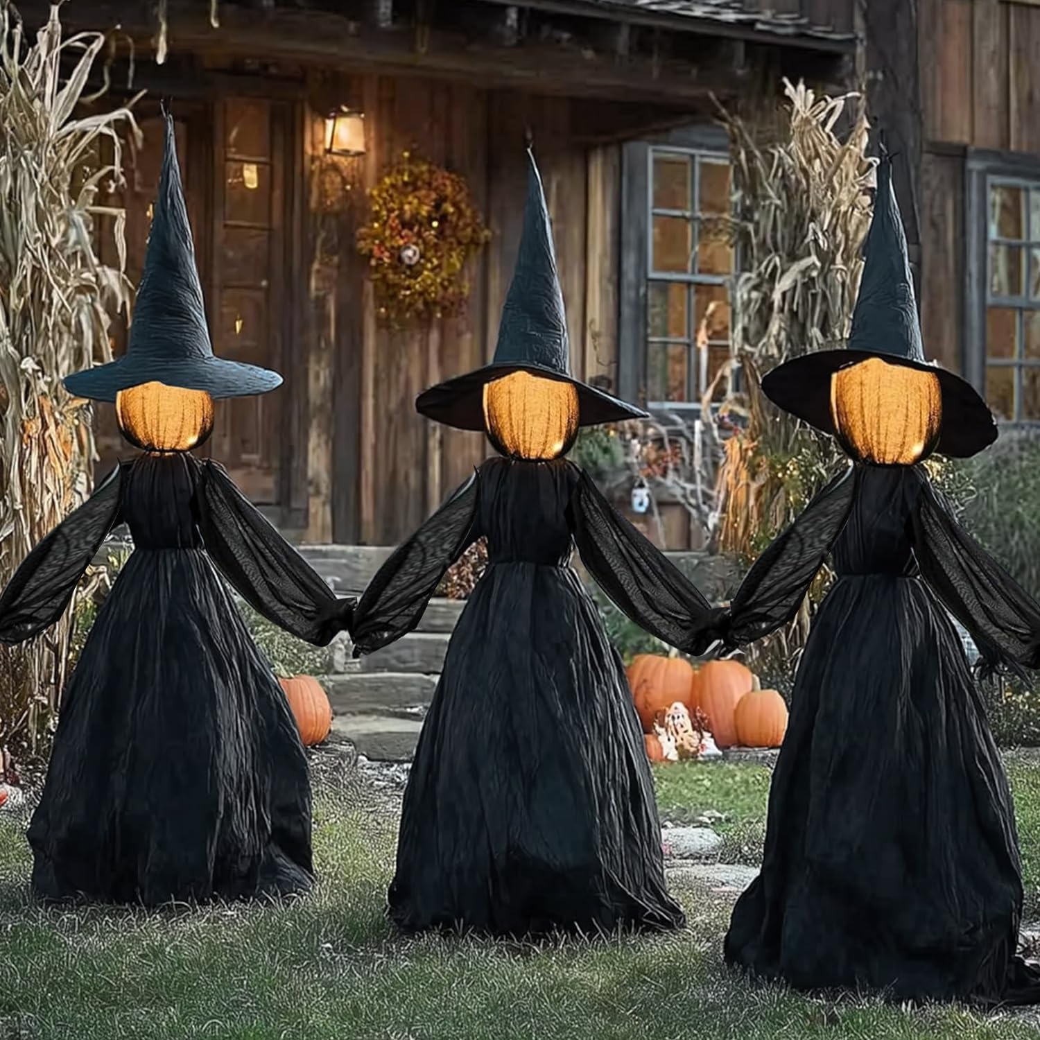 🎃Outdoor Lighted Halloween Witch Stakes👻