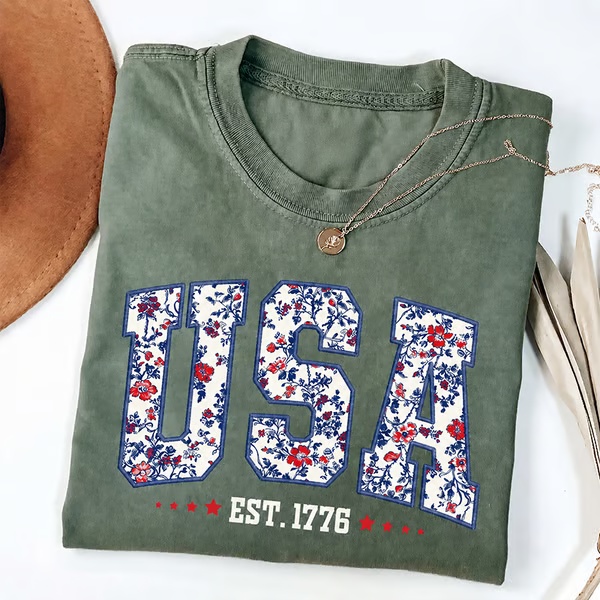250th Anniversary USA Shirt Classic Design Oversized Patriotic Tee