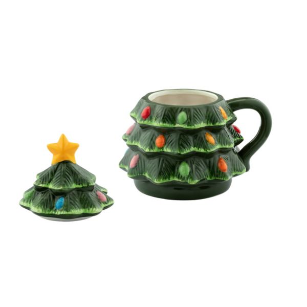 16 oz. Nostalgic Ceramic Tree Lidded Mug 