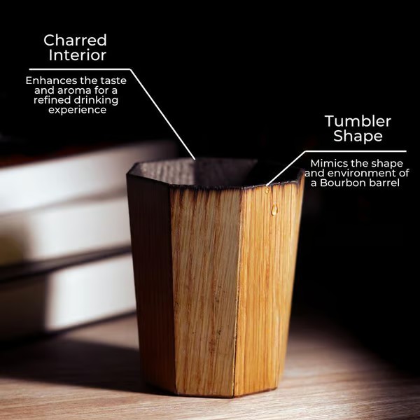 EmberCraft Oak Whiskey Cup – Hand-Charred, Flavor-Enhancing Vessel for Bourbon Connoisseurs