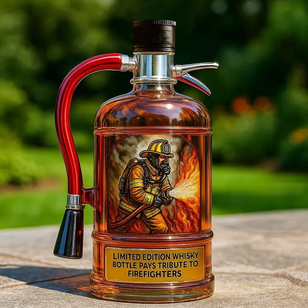 Limited Edition Fire Extinguisher Whisky Bottle Pays Tribute to Firefighters