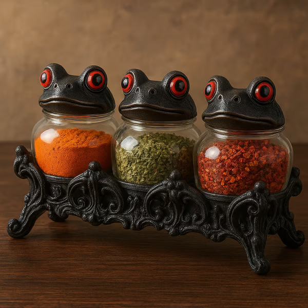Handcrafted Witchy Frog Apothecary Spice Jars 🐸🧙