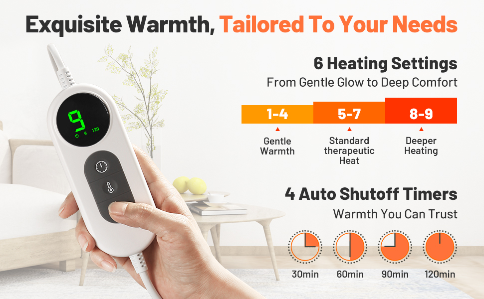 different heating settings
