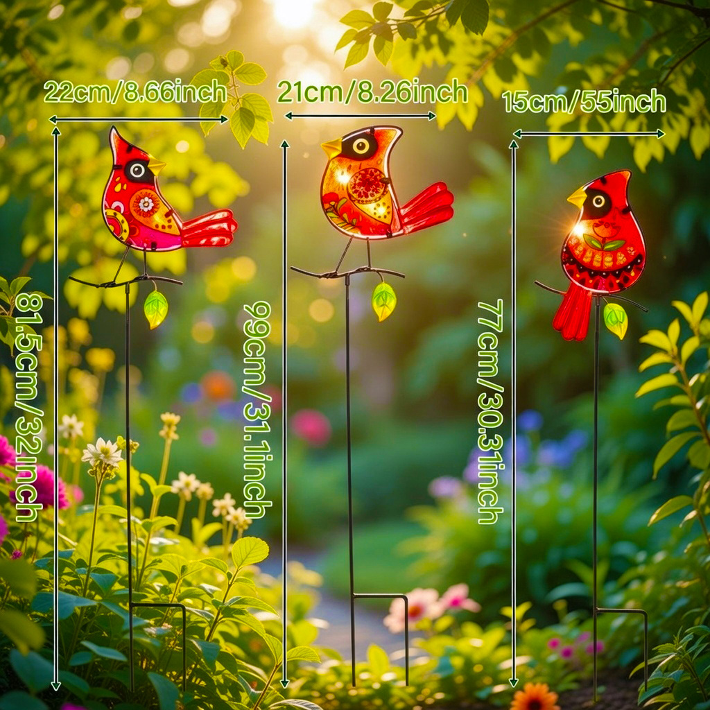 Sea Glass Bird Garden Stake