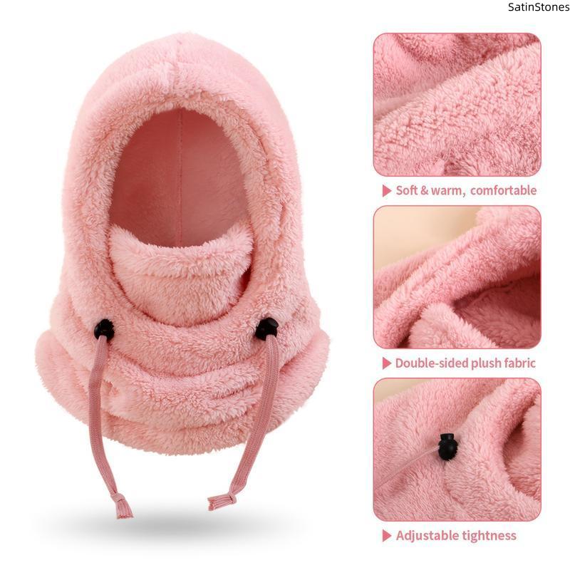 Winter Balaclava & Neck Warmer Hat - Windproof Thermal Kids Full Face Mask with Detachable Hood