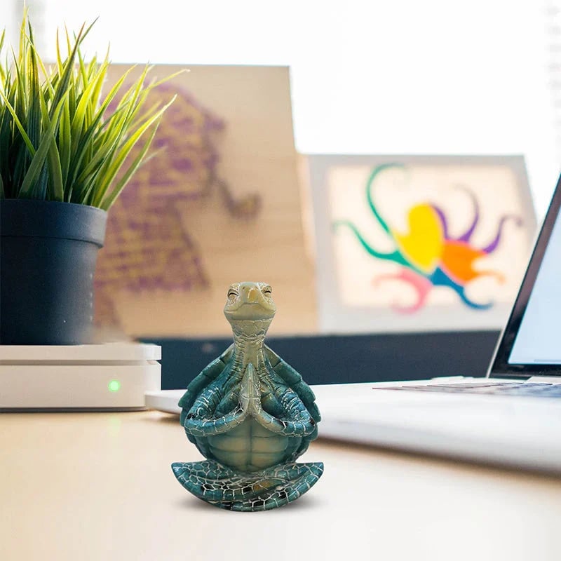 Sea Turtle Yoga Statue Sea Turtle Meditation Home Decor