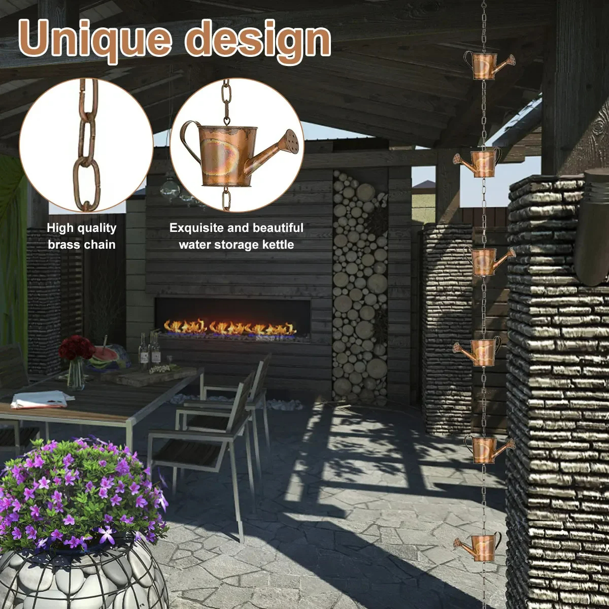 Decorative Rain Chains Replacement Downspout for Gutters