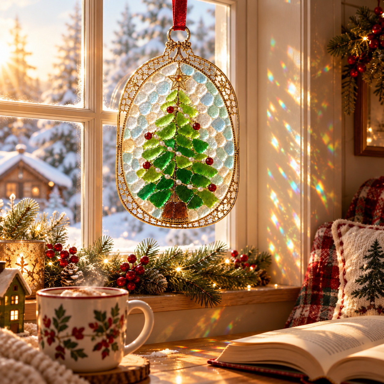 Christmas Stained Glass Window Ornament
