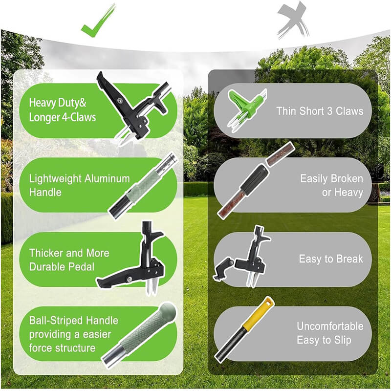 Crafted from high-quality, rust-resistant stainless steel and durable aluminum, rust-resistant for year-round use. Whether you're tackling stubborn weeds or working in wet conditions, deliver exceptional results every time. 2lbs Lightweight yet incredibly strong. Easy to store and carry, save your space.
