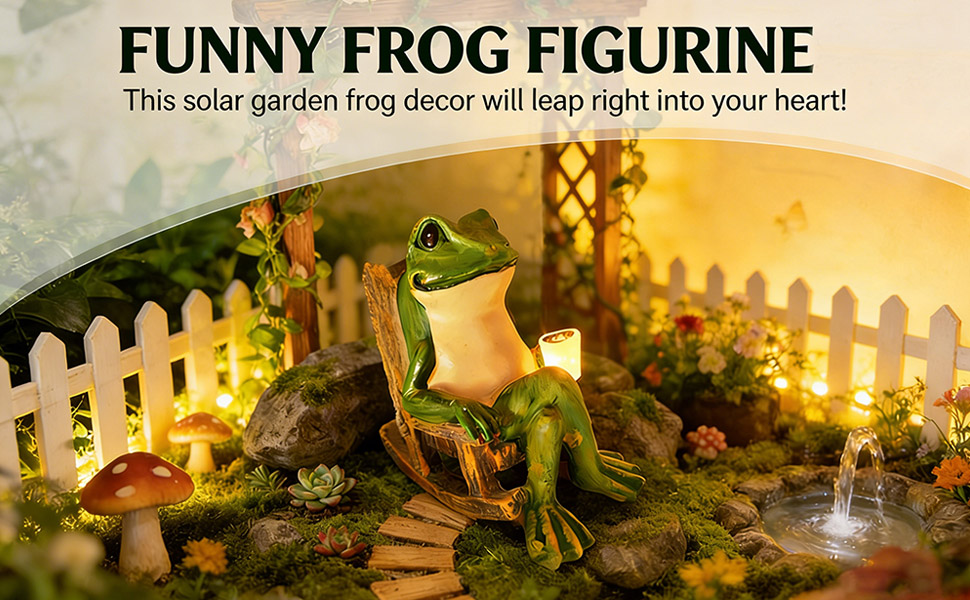 Solar Light Miniature Frog Figurine